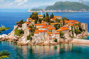 Enjoy breathtaking views of Sveti Stefan, Montenegro’s postcard-perfect island.